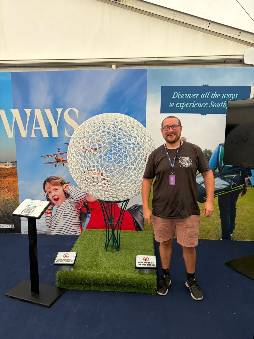Ben Fairhurst beside Life of the North West at The Open.